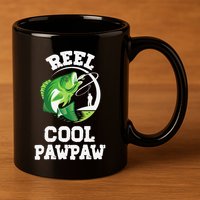 Reel Cool Pawpaw Fishing Fisherman Funny Retro Pawpaw 11oz C Handle Ceramic Mug
