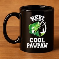 Reel Cool Pawpaw Fishing Fisherman Funny Retro Pawpaw 11oz C Handle Ceramic Mug