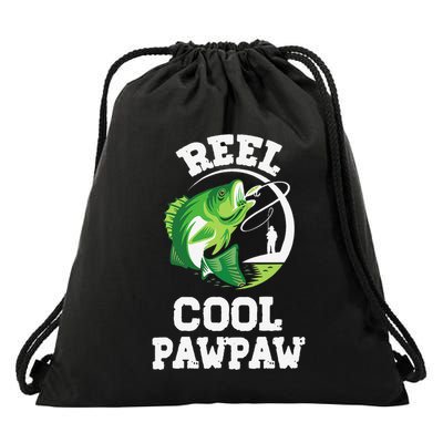 Reel Cool Pawpaw Fishing Fisherman Funny Retro Pawpaw Drawstring Bag