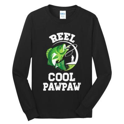 Reel Cool Pawpaw Fishing Fisherman Funny Retro Pawpaw Tall Long Sleeve T-Shirt