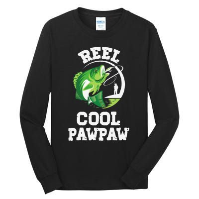 Reel Cool Pawpaw Fishing Fisherman Funny Retro Pawpaw Tall Long Sleeve T-Shirt