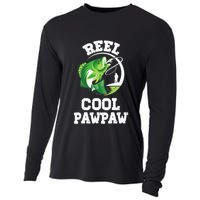 Reel Cool Pawpaw Fishing Fisherman Funny Retro Pawpaw Cooling Performance Long Sleeve Crew
