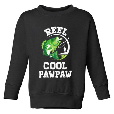 Reel Cool Pawpaw Fishing Fisherman Funny Retro Pawpaw Toddler Sweatshirt