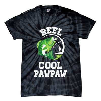 Reel Cool Pawpaw Fishing Fisherman Funny Retro Pawpaw Tie-Dye T-Shirt