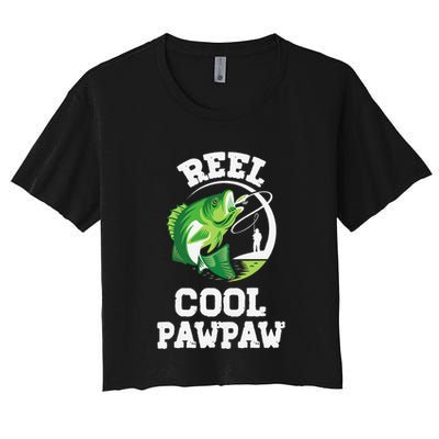 Reel Cool Pawpaw Fishing Fisherman Funny Retro Pawpaw Crop Top