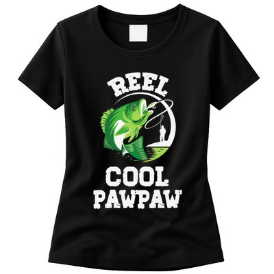 Reel Cool Pawpaw Fishing Fisherman Funny Retro Pawpaw Womens T-Shirt