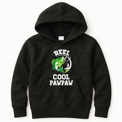 Reel Cool Pawpaw Fishing Fisherman Funny Retro Pawpaw Kids Hoodie