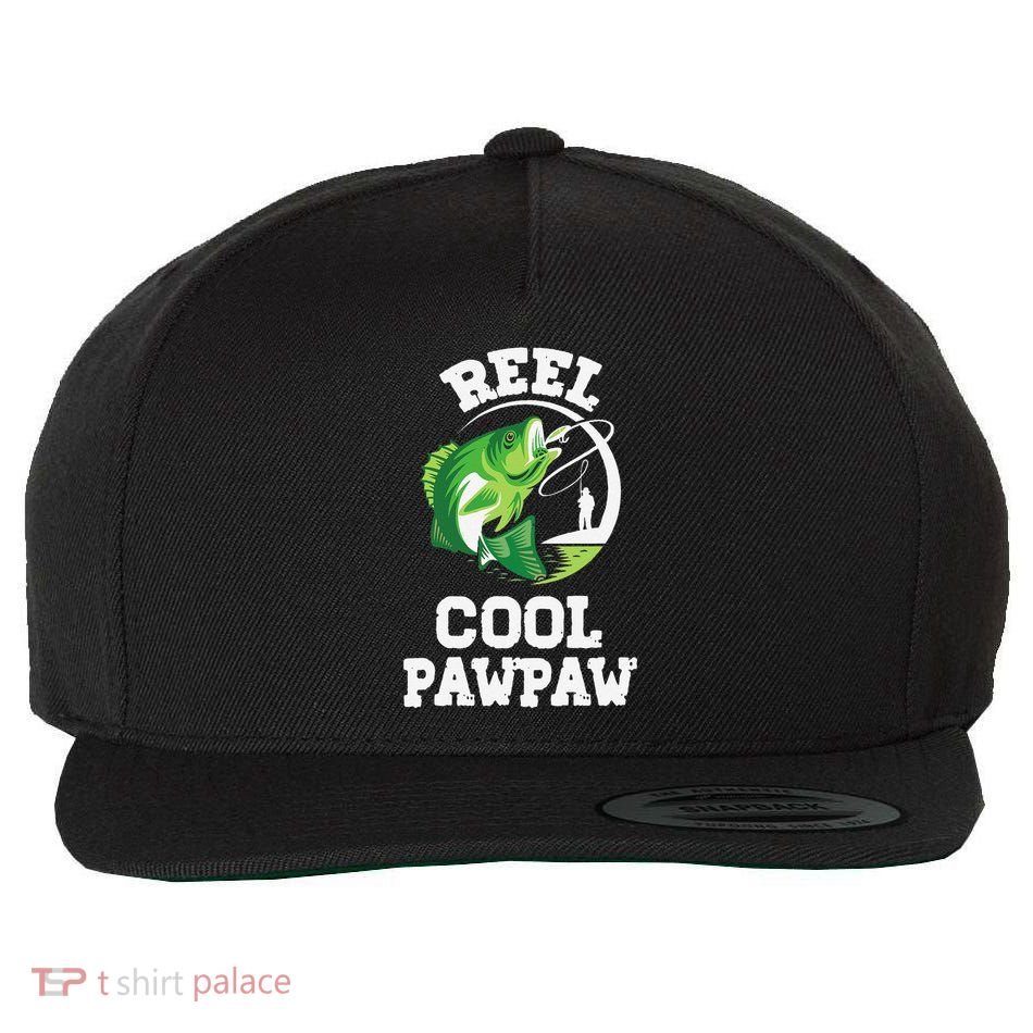 Reel Cool Pawpaw Fishing Fisherman Funny Retro Pawpaw Wool Snapback Cap