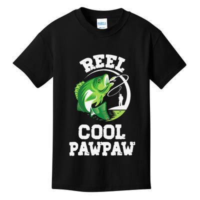 Reel Cool Pawpaw Fishing Fisherman Funny Retro Pawpaw Kids T-Shirt