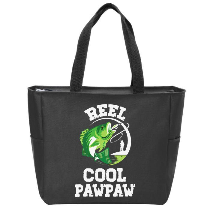 Reel Cool Pawpaw Fishing Fisherman Funny Retro Pawpaw Zip Tote Bag