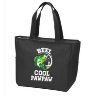 Reel Cool Pawpaw Fishing Fisherman Funny Retro Pawpaw Zip Tote Bag