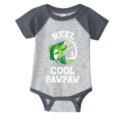 Reel Cool Pawpaw Fishing Fisherman Funny Retro Pawpaw Infant Baby Jersey Bodysuit
