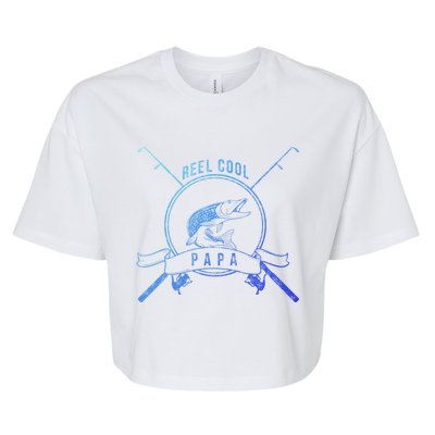 Reel Cool Papa Grandpa Fishing Gift Bella+Canvas Jersey Crop Tee