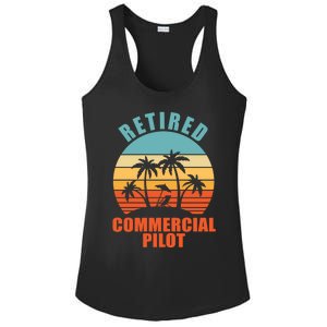 Retired Commercial Pilot, Funny Happy Retirement Ladies PosiCharge Competitor Racerback Tank