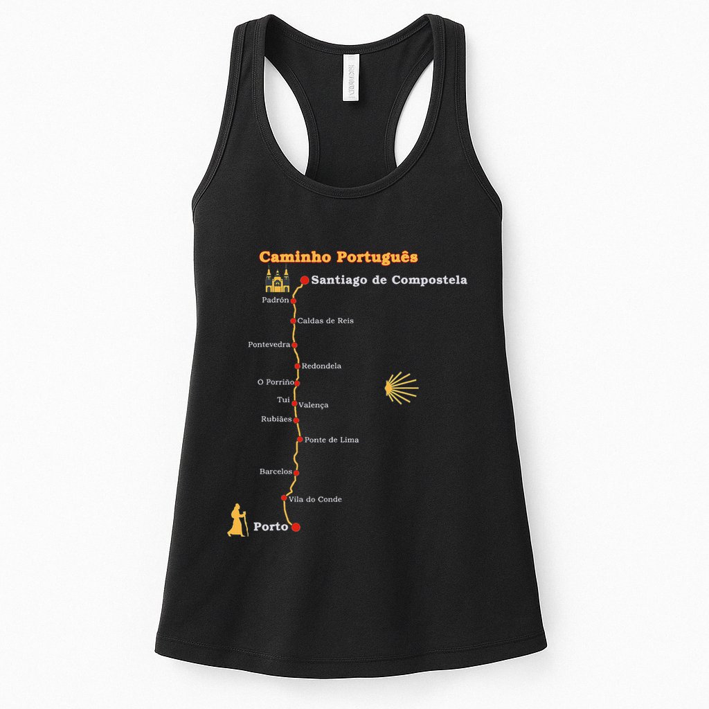 Route Caminho PortuguêS De Santiago Stages Camino Portugues Womens Tank Top