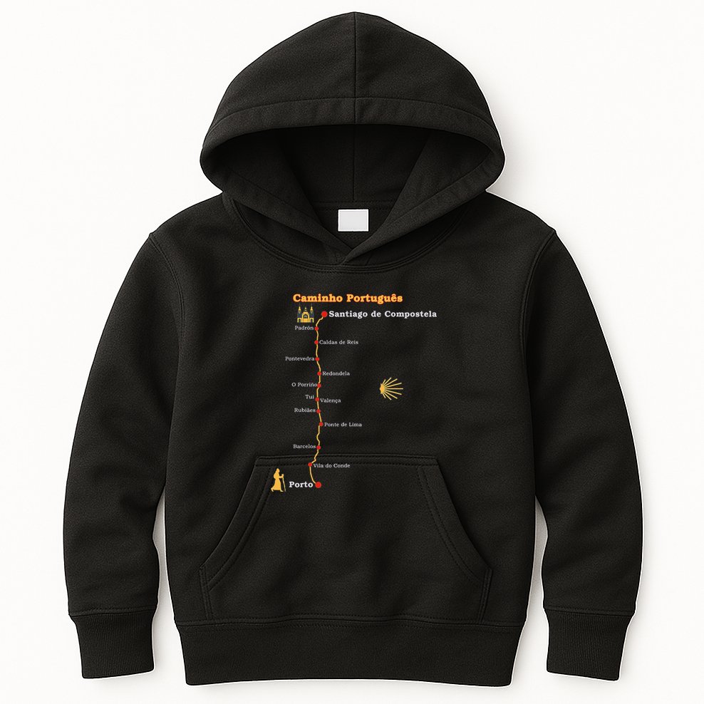 Route Caminho PortuguêS De Santiago Stages Camino Portugues Kids Hoodie