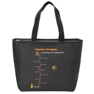 Route Caminho PortuguêS De Santiago Stages Camino Portugues Zip Tote Bag