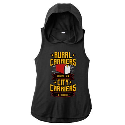 Rural Carriers Postal Worker Mail Delivery Mailman Postman Ladies PosiCharge Tri-Blend Wicking Draft Hoodie Tank