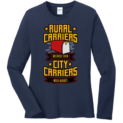 Rural Carriers Postal Worker Mail Delivery Mailman Postman Ladies Long Sleeve Shirt