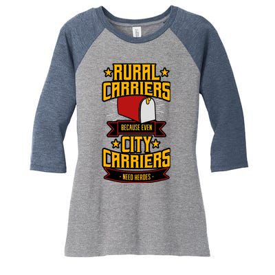 Rural Carriers Postal Worker Mail Delivery Mailman Postman Women's Tri-Blend 3/4-Sleeve Raglan Shirt