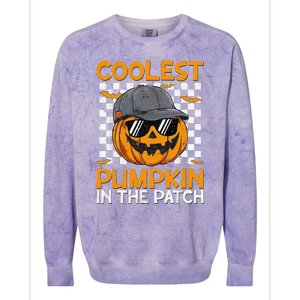 Retro Coolest Pumpkin In The Patch Outfit Halloween Colorblast Crewneck Sweatshirt