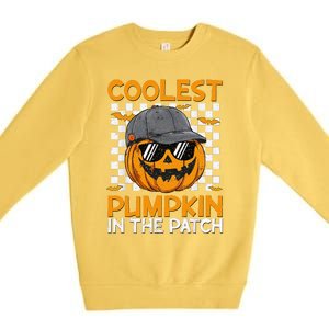 Retro Coolest Pumpkin In The Patch Outfit Halloween Premium Crewneck Sweatshirt