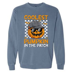 Retro Coolest Pumpkin In The Patch Outfit Halloween Garment-Dyed Sweatshirt