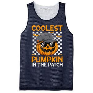 Retro Coolest Pumpkin In The Patch Outfit Halloween Mesh Reversible Basketball Jersey Tank