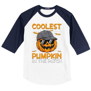 Retro Coolest Pumpkin In The Patch Outfit Halloween Baseball Sleeve Shirt