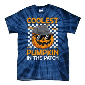 Retro Coolest Pumpkin In The Patch Outfit Halloween Tie-Dye T-Shirt