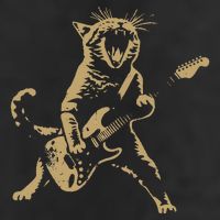 Rock Cat Playing Guitar Funny Guitar Cat 25L Jumbo Tote