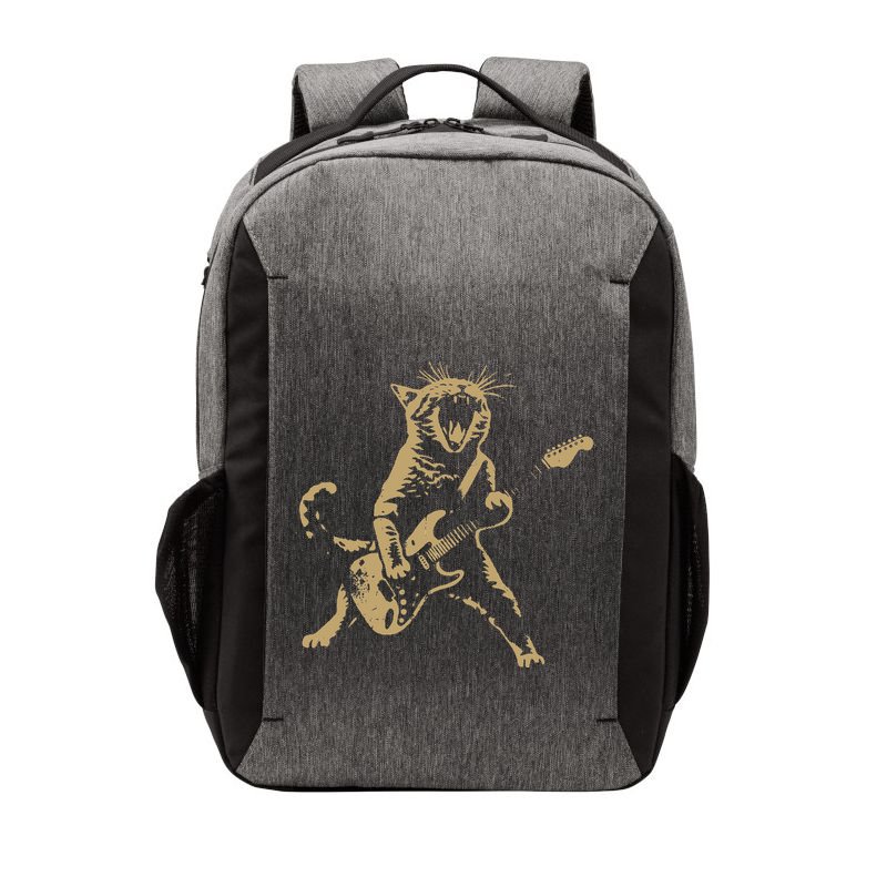 Rock Cat Playing Guitar Funny Guitar Cat Vector Backpack