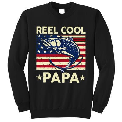 Reel Cool Papa Fathers Day Trout Fishing Gift Dad Grandpa Sweatshirt