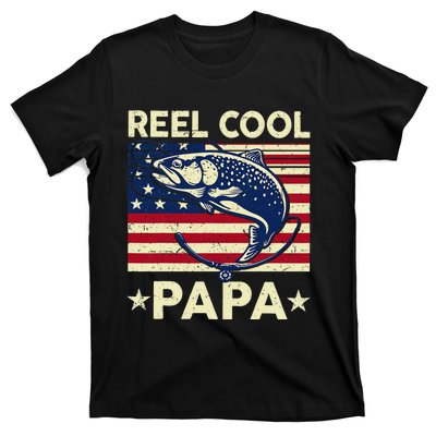 Reel Cool Papa Fathers Day Trout Fishing Gift Dad Grandpa T-Shirt