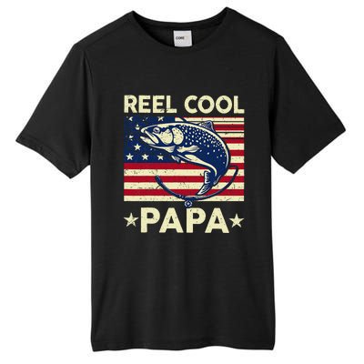 Reel Cool Papa Fathers Day Trout Fishing Gift Dad Grandpa Tall Fusion ChromaSoft Performance T-Shirt