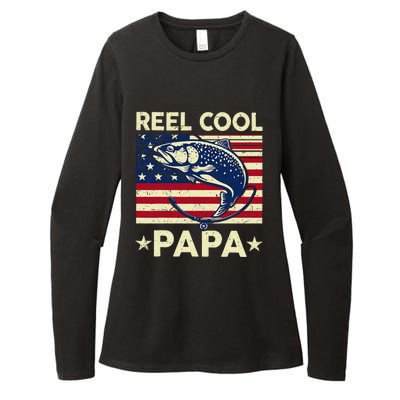 Reel Cool Papa Fathers Day Trout Fishing Gift Dad Grandpa Womens CVC Long Sleeve Shirt