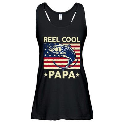 Reel Cool Papa Fathers Day Trout Fishing Gift Dad Grandpa Ladies Essential Flowy Tank