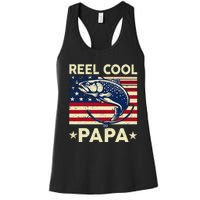 Reel Cool Papa Fathers Day Trout Fishing Gift Dad Grandpa Women's Racerback Tank