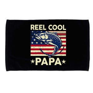 Reel Cool Papa Fathers Day Trout Fishing Gift Dad Grandpa Microfiber Hand Towel