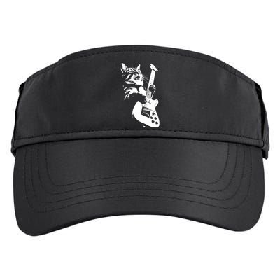 Rock Cat Playing Guitar Funny Guitar Cat Adult Drive Performance Visor