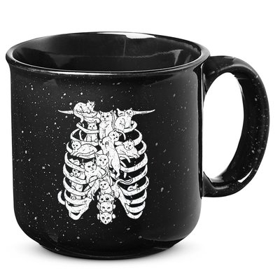 Ribcage Cats Pastel Goth Alt Clothes Aesthetic Egirl 15oz Campfire Ceramic Mug