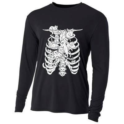 Ribcage Cats Pastel Goth Alt Clothes Aesthetic Egirl Cooling Performance Long Sleeve Crew