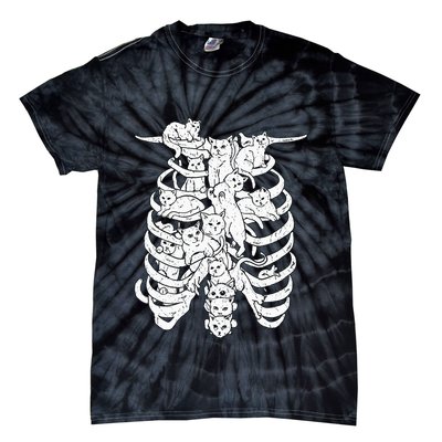 Ribcage Cats Pastel Goth Alt Clothes Aesthetic Egirl Tie-Dye T-Shirt