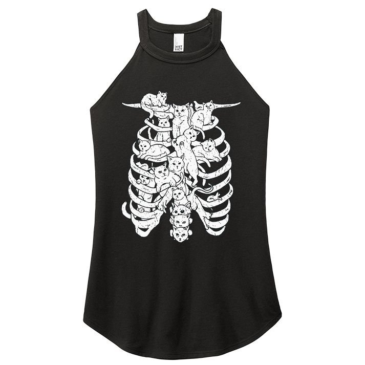 Ribcage Cats Pastel Goth Alt Clothes Aesthetic Egirl Women's Perfect Tri Rocker Tank