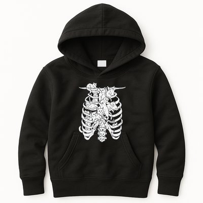 Ribcage Cats Pastel Goth Alt Clothes Aesthetic Egirl Kids Hoodie
