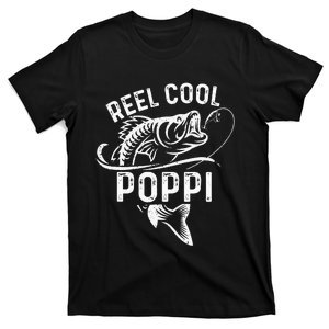 Reel Cool Poppi Fisherman Father's Day Funny Fishing T-Shirt