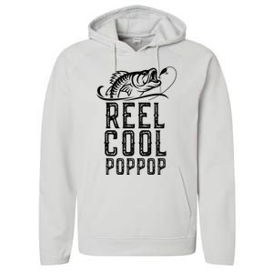 Reel Cool Pop Pop Fishing Fisherman Funny Retro PopPop Performance Fleece Hoodie