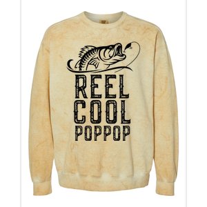 Reel Cool Pop Pop Fishing Fisherman Funny Retro PopPop Colorblast Crewneck Sweatshirt