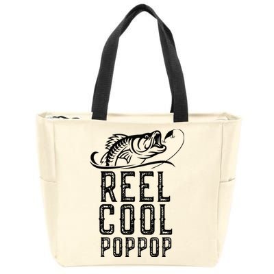 Reel Cool Pop Pop Fishing Fisherman Funny Retro PopPop Zip Tote Bag