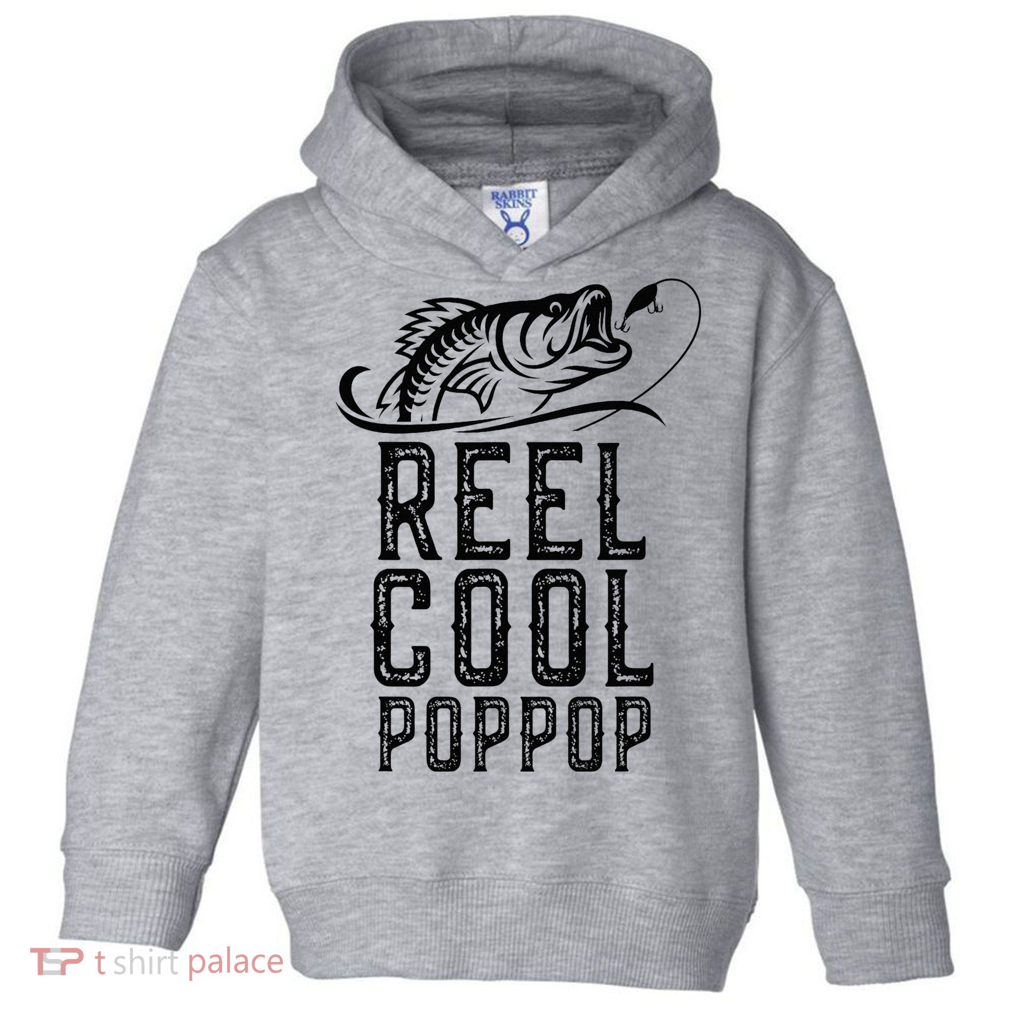 Reel Cool Pop Pop Fishing Fisherman Funny Retro PopPop Toddler Hoodie